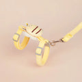 Bee-shaped teddy cat lead in blue colour with adjustable strap and hand rope
