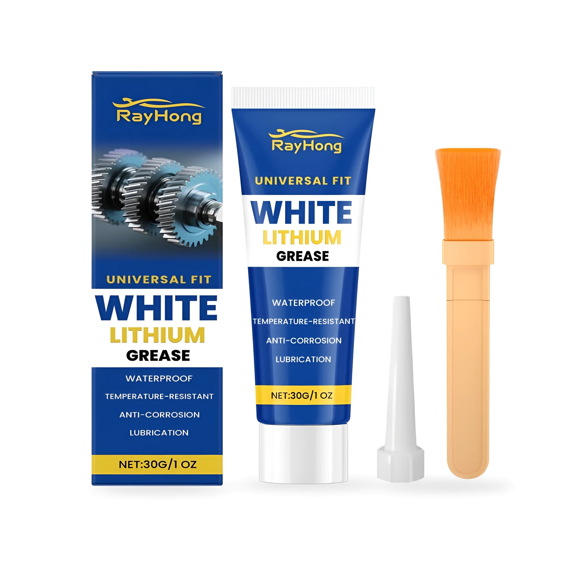 White lithium grease 30g tube with brush and tip applicator for automotive lubrication