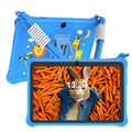Sapphire blue silicone protective case for 7-inch children's tablet with flat strap and HD screen film