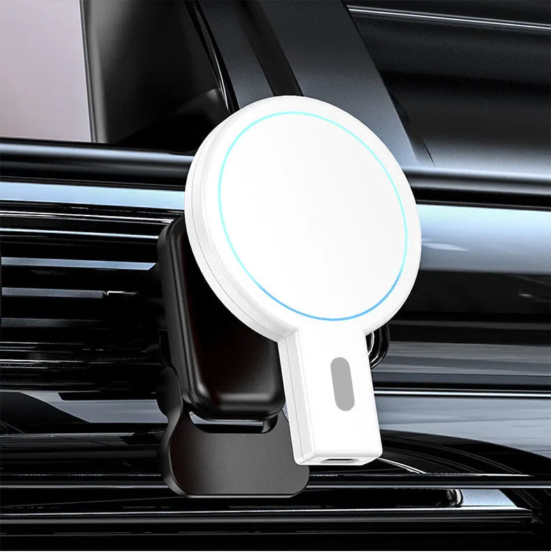 Black and white magnetic wireless charger with PD fast charging support