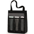 Large capacity black polyester mesh swimming gym bag with dry wet separation design