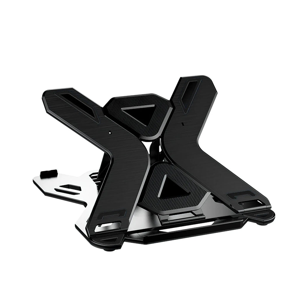 ABS plastic laptop bracket lifting radiator in classic black with phone holder on desk