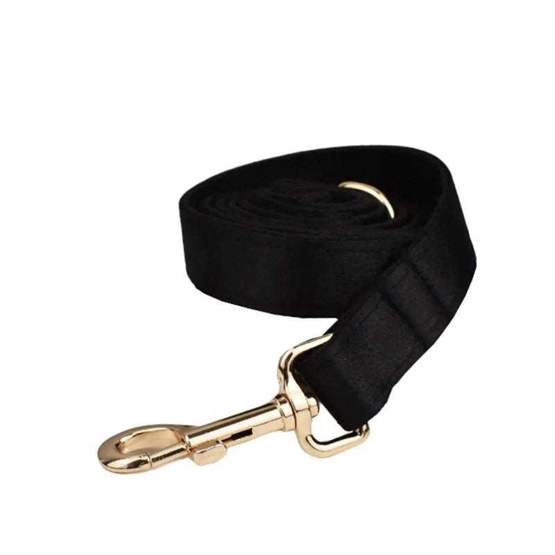 Cloth dog collar leash set with bow and vest in multiple colours and sizes S M L XL