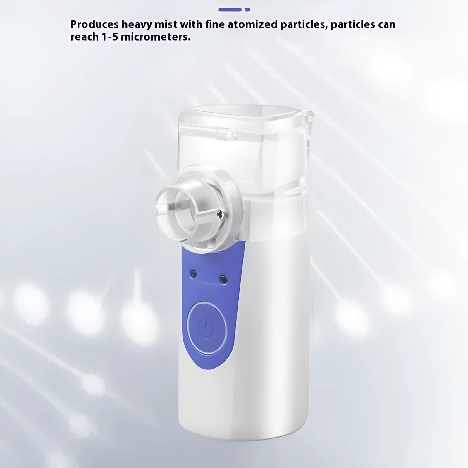 Columnar-shaped plastic handheld nebuliser spray machine with USB connection cable