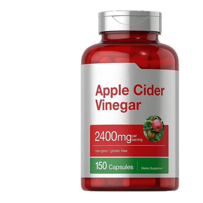 Bottle of 150 apple vinegar capsules for daily health supplementation