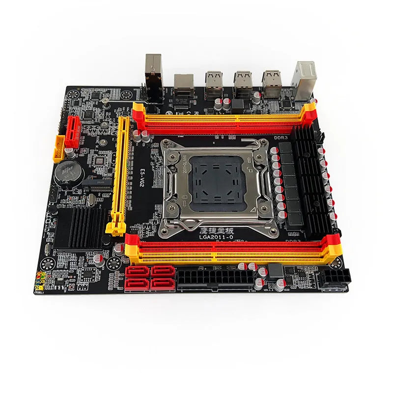 X79-VG2 desktop motherboard with LGA 2011 CPU socket, PCIe 16X slot, DDR3 memory slots, and M.2 connector.