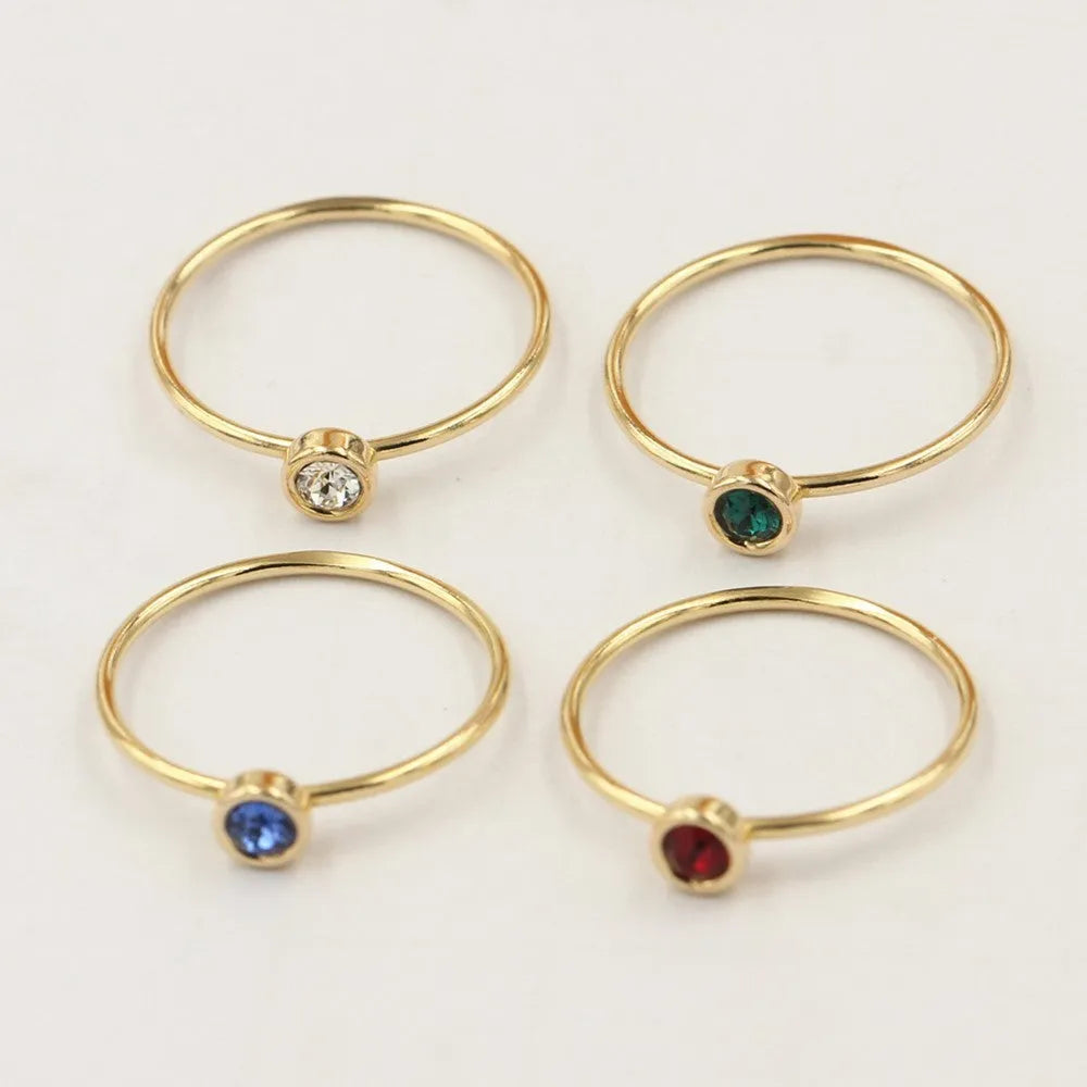 14K gold plated knuckle ring with cubic zirconia stones in multiple colours for DIY jewellery making