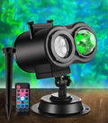 Outdoor waterproof double tube LED animated watermark light with IP65 rating, showing garden party decoration with moving water patterns
