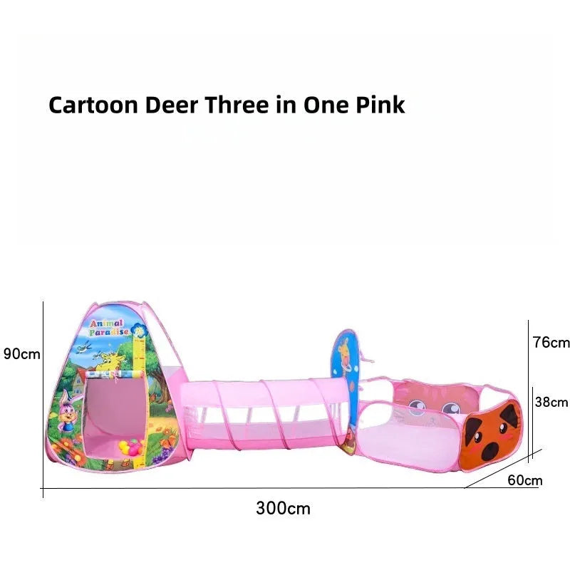 Underwater World three-in-one children's play tent with ball pool tunnel marine theme