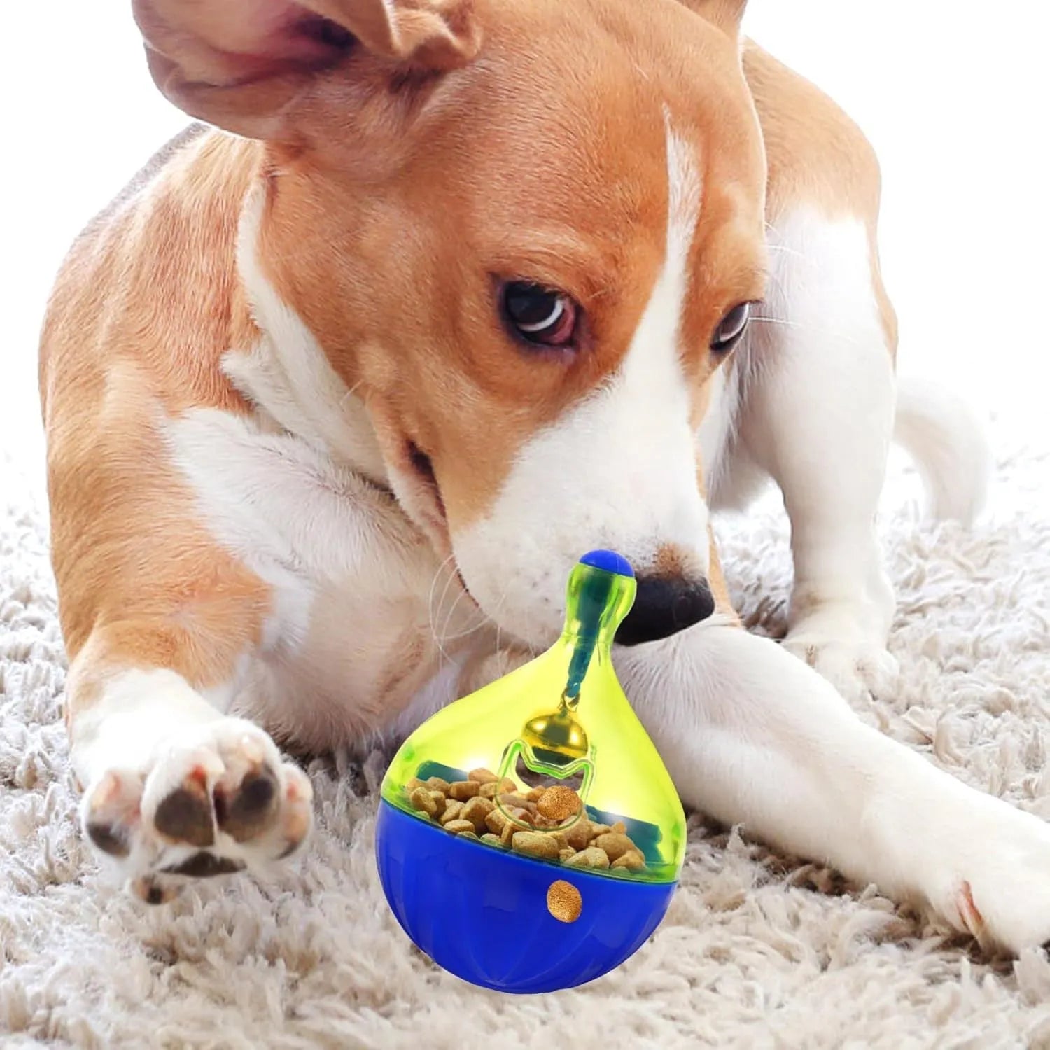 Interactive pet treat dispenser tumbler toy for dogs and cats