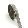 Self-adhesive water drill strip for clothing and shoe decoration in white and AB colour options
