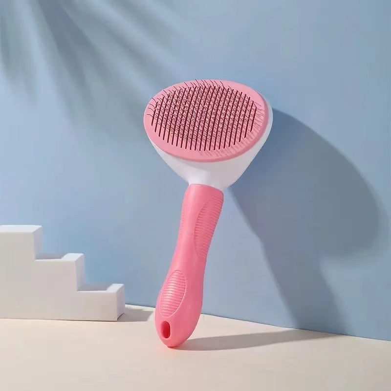 Pet comb for hair removal with stainless steel teeth and ABS handle, available in multiple colours