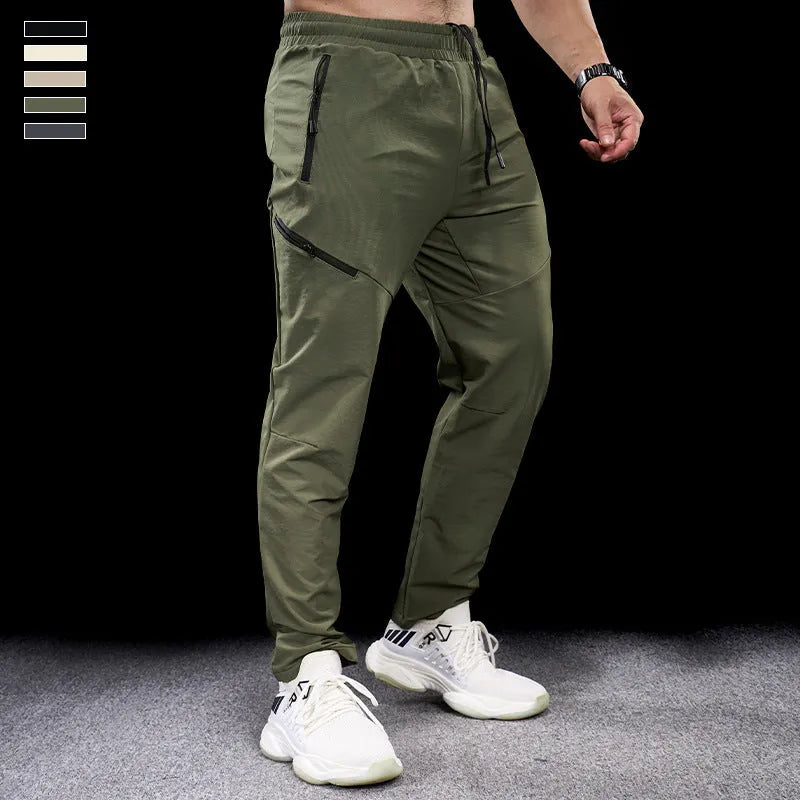 Men's waterproof quick-drying nylon workout pants in multiple colours for sports and fitness