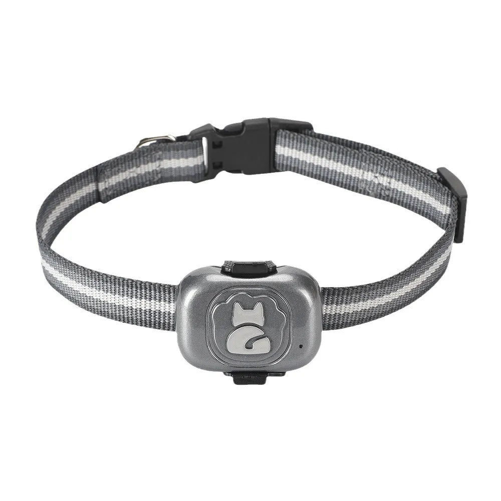 Black GPS pet locator tracker with hanging rope for attachment to pet collar