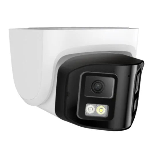 4MP dual-lens panoramic belt security camera with IP66 waterproof rating for indoor outdoor surveillance