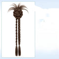 Braided children ponytail in high temperature silk available in multiple brown shades for summer wear