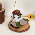 Thanksgiving owl harvest bird pendant ornament in green or orange colours