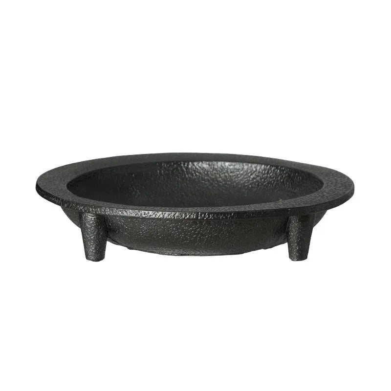 New Chinese style cement fruit plate in large size 32.4 cm wide on a table for home decoration