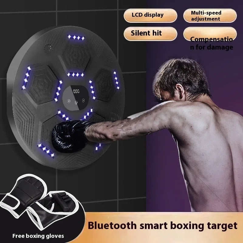 Smart music boxing machine wall mounted PU reaction target in black for home training