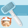 Automatic pet hair removal comb with one-click needle system in blue colour