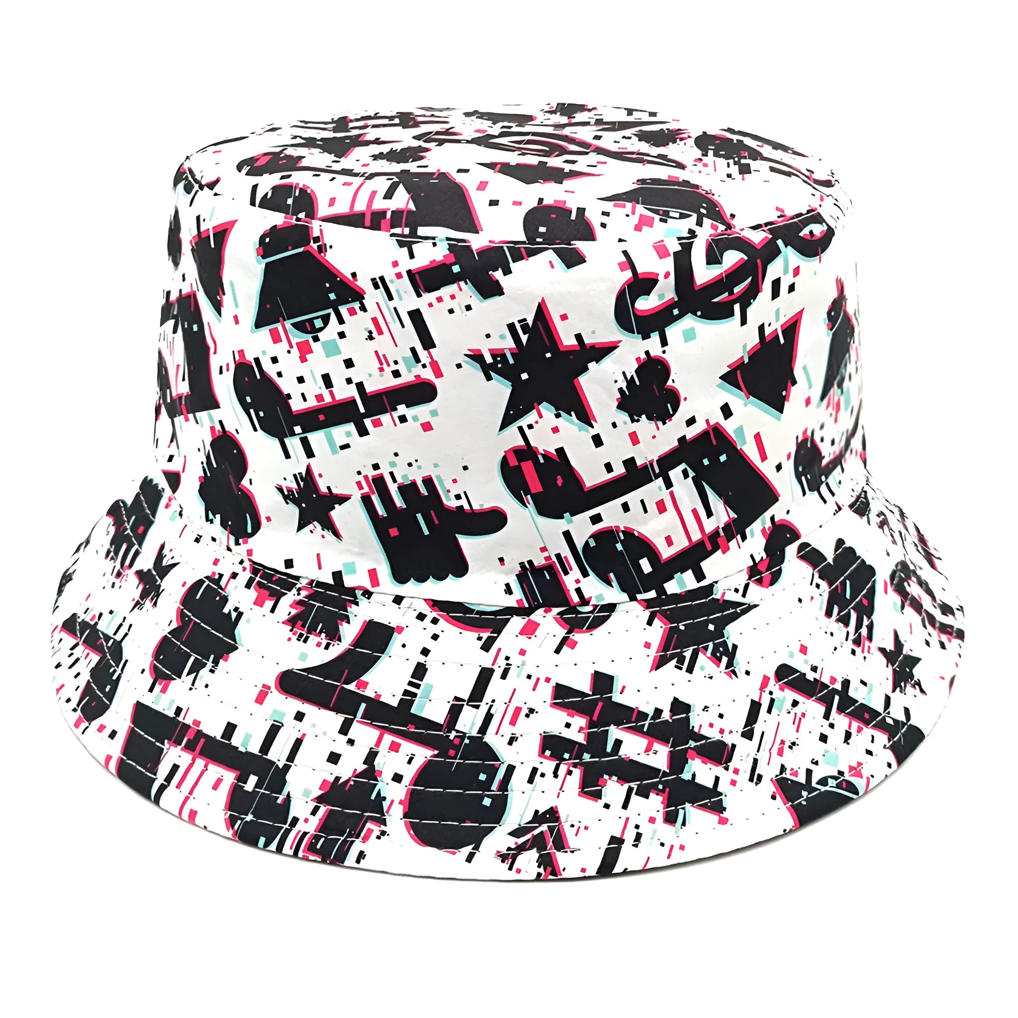 Musical Note Pattern Printing Bucket Hat Dome Crown Polyester Outdoor Travel Size M