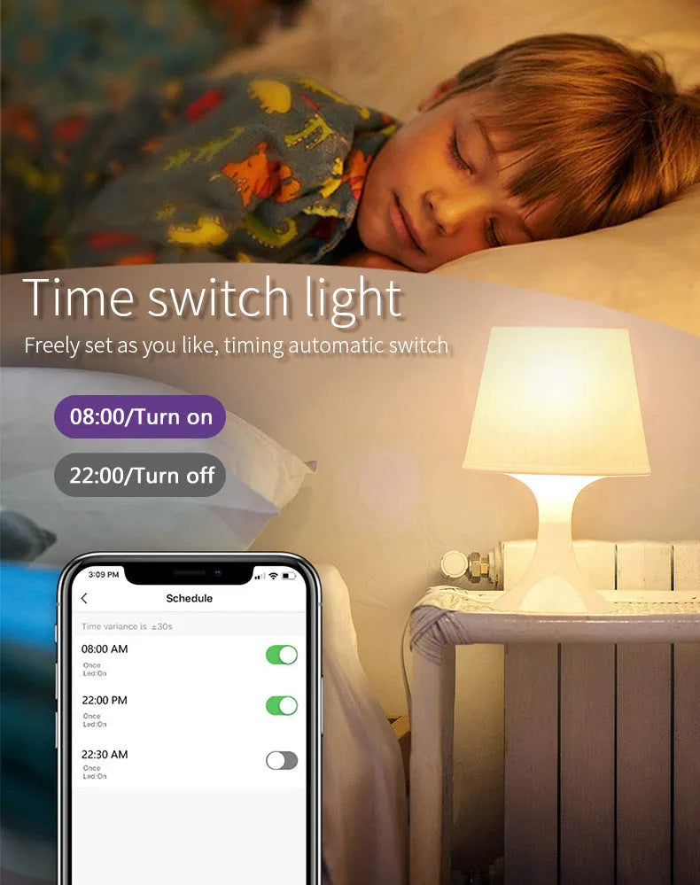 GU10 smart spotlight bulb with RGBCCT lighting and voice control features