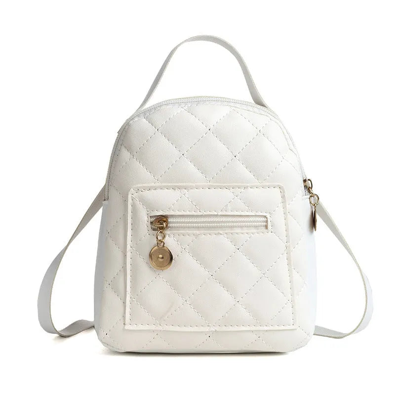 Girls' hardback embroidered Korean style bookbag in vertical square shape with soft handle