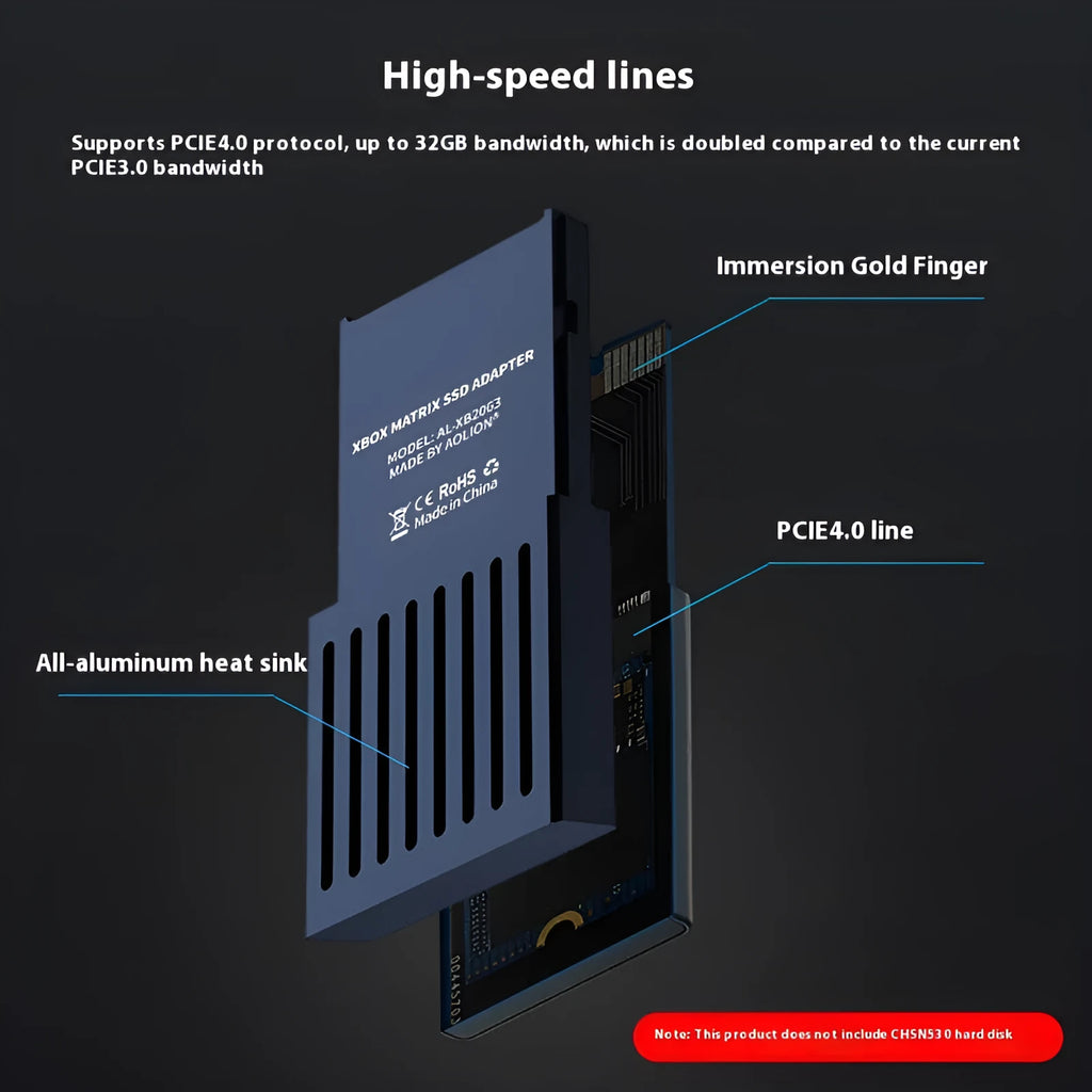 Aluminium alloy Xbox Series S and X hard disk switching box for CFexpress to M.2 SSD conversion