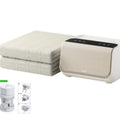 Aideng white electric water blanket with smart host controller on a bed