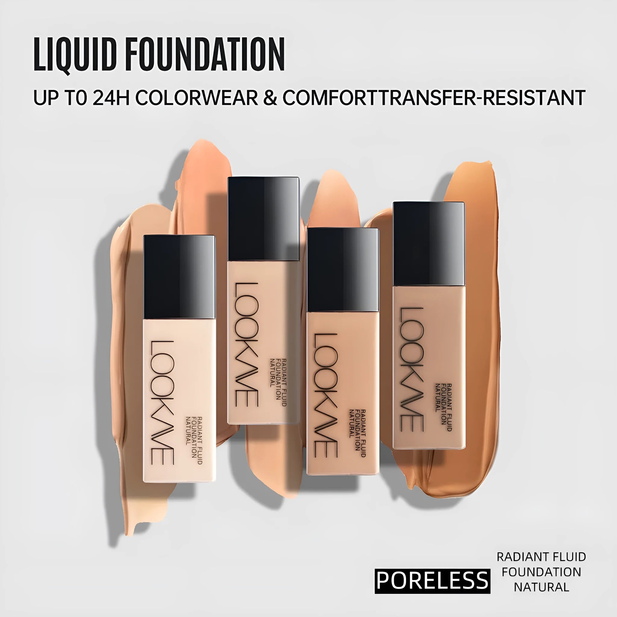 LOOKAVE matte liquid foundation bottle in 21ml size with cream formula