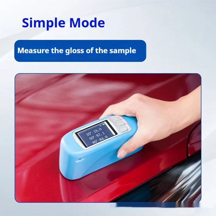 Portable digital glossiness tester for measuring surface shine on paint, plastic, and furniture