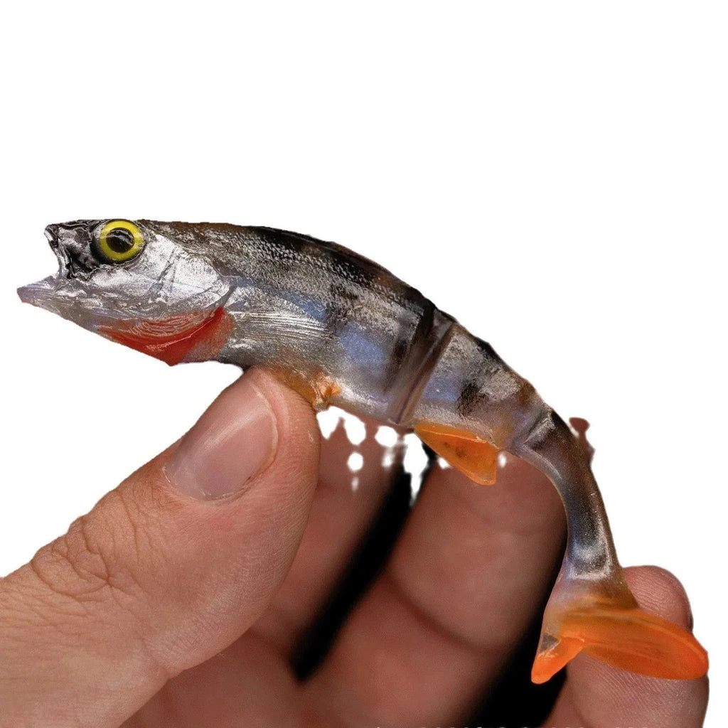Fish T Tail soft plastic fishing lure in fish colour with tail design