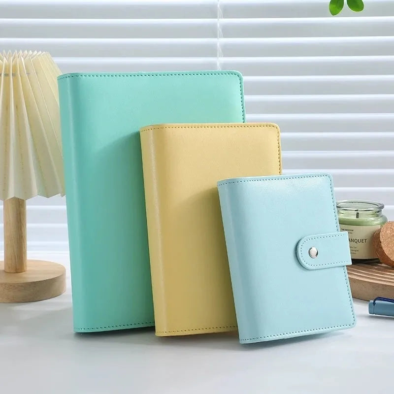 A5 PU leather notebook shell with zipper closure in a solid colour, shown closed.