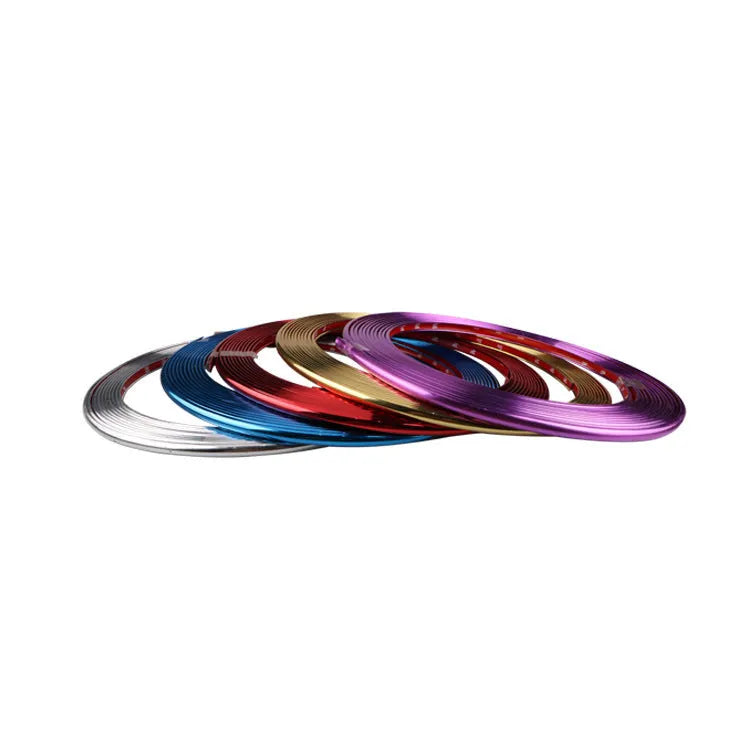 Roll of electroplated purple PVC wheel hub trim strip for car decoration and protection
