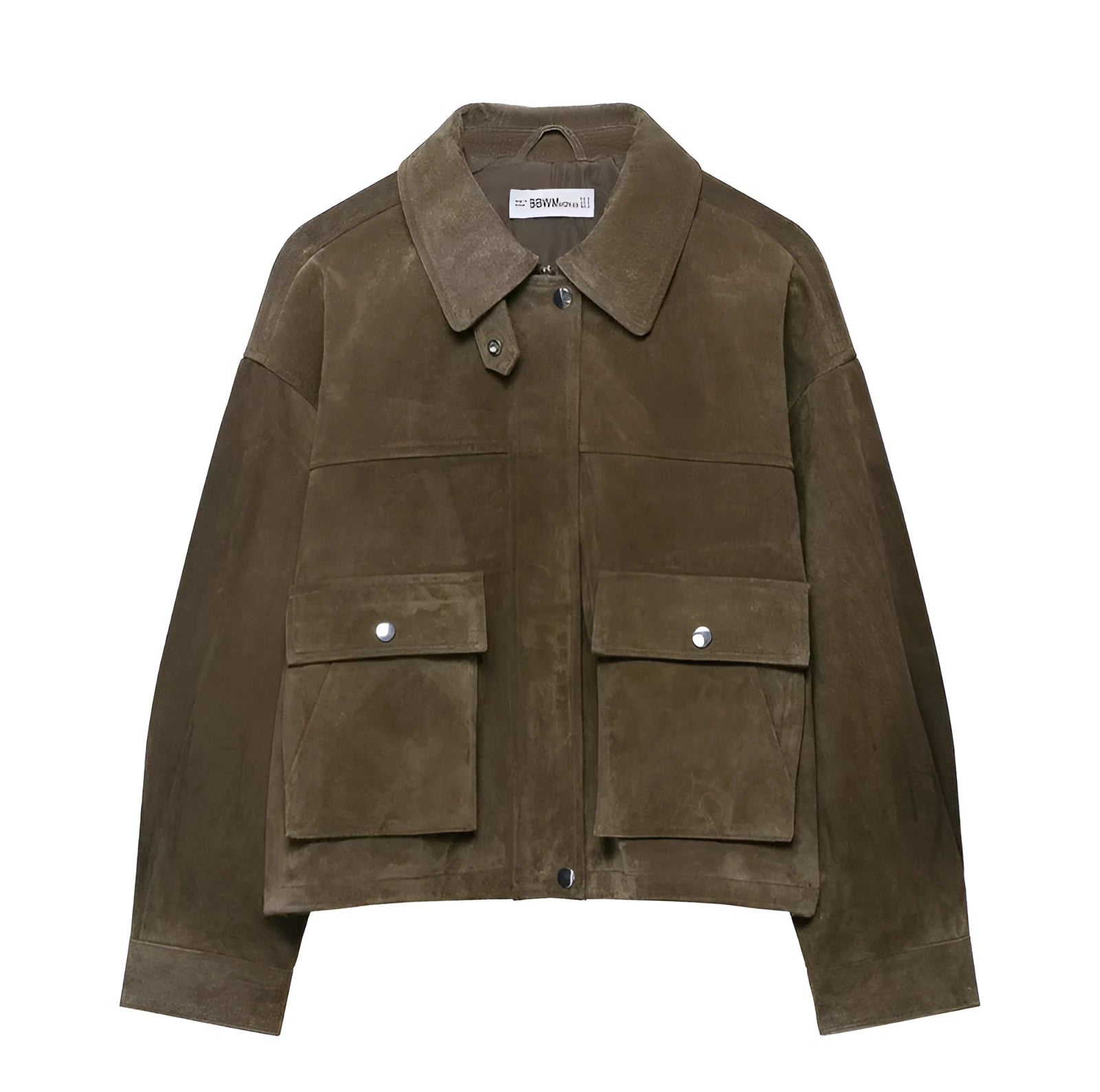 Women's casual jacket in PU fabric, Japanese-Korean style, shown in picture colour.