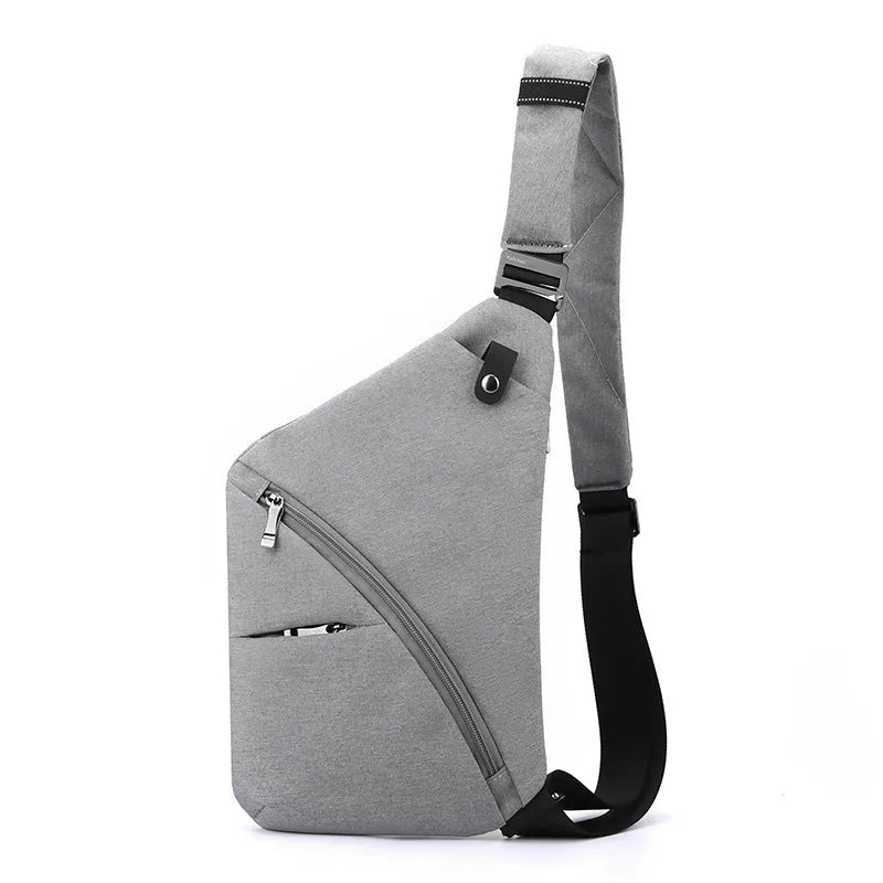 Men's Oxford cloth chest bag in urban simplicity style with single shoulder design and letter detailing