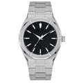 Men's stainless steel business watch with frosted case and luminous hands in black, gold or silver options