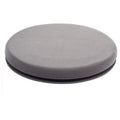 Grey car seat cushion with 360-degree rotation feature and non-slip base on a car seat.