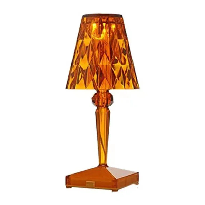 Rose gold portable touch night light with rechargeable battery and three-colour dimming