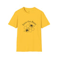 Yellow men's casual t-shirt with 3D digital printing pattern, round neck and short sleeves