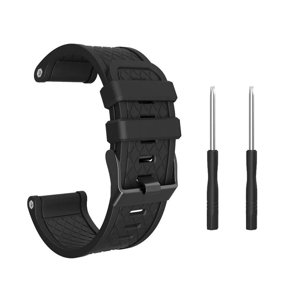 Black silicone sports watch strap with 26mm lug width for Jiaming watches