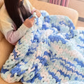 Coarse yarn chenille braided gravity blanket in modern simplicity style, available in multiple sizes and colours
