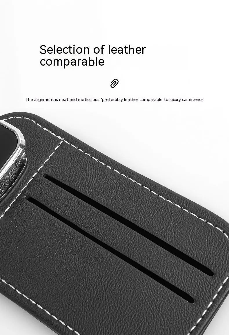 Cowhide leather automotive sun louver card holder in five colour options
