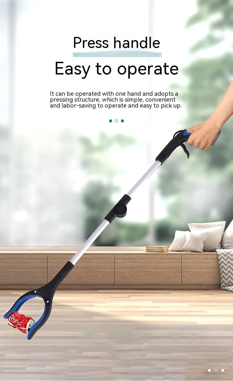 Aluminium folding garbage clamp with magnetic sucker in blue handle colour