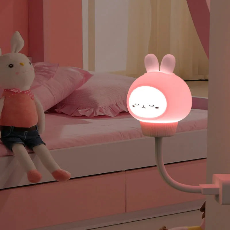 USB portable LED night light with cartoon animal design and remote control