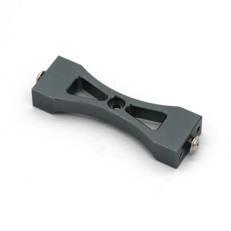 Set of grey alloy metal parts and black tyres for military remote control car model