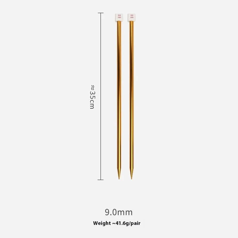 Set of lengthened crochet hooks in thirteen sizes from 2.0mm to 10.0mm, each with a protective end cap.