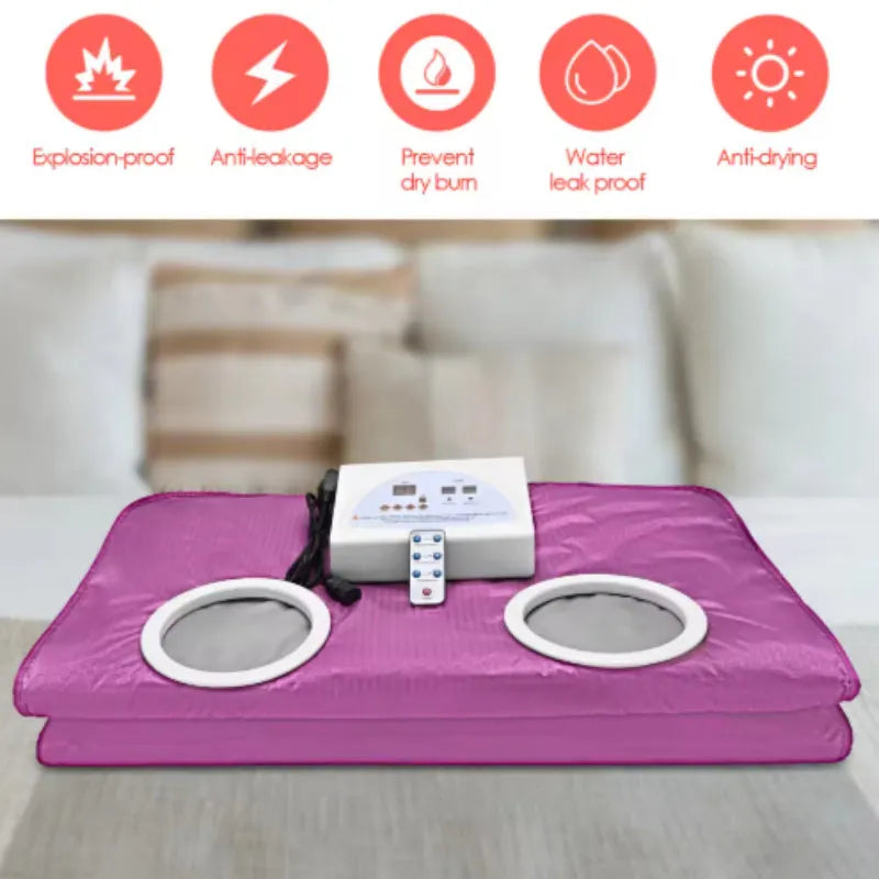Electric blanket sauna slimming 650W portable anti-static grey polyester wool flannel Oxford cloth PVC with sleeves and remote