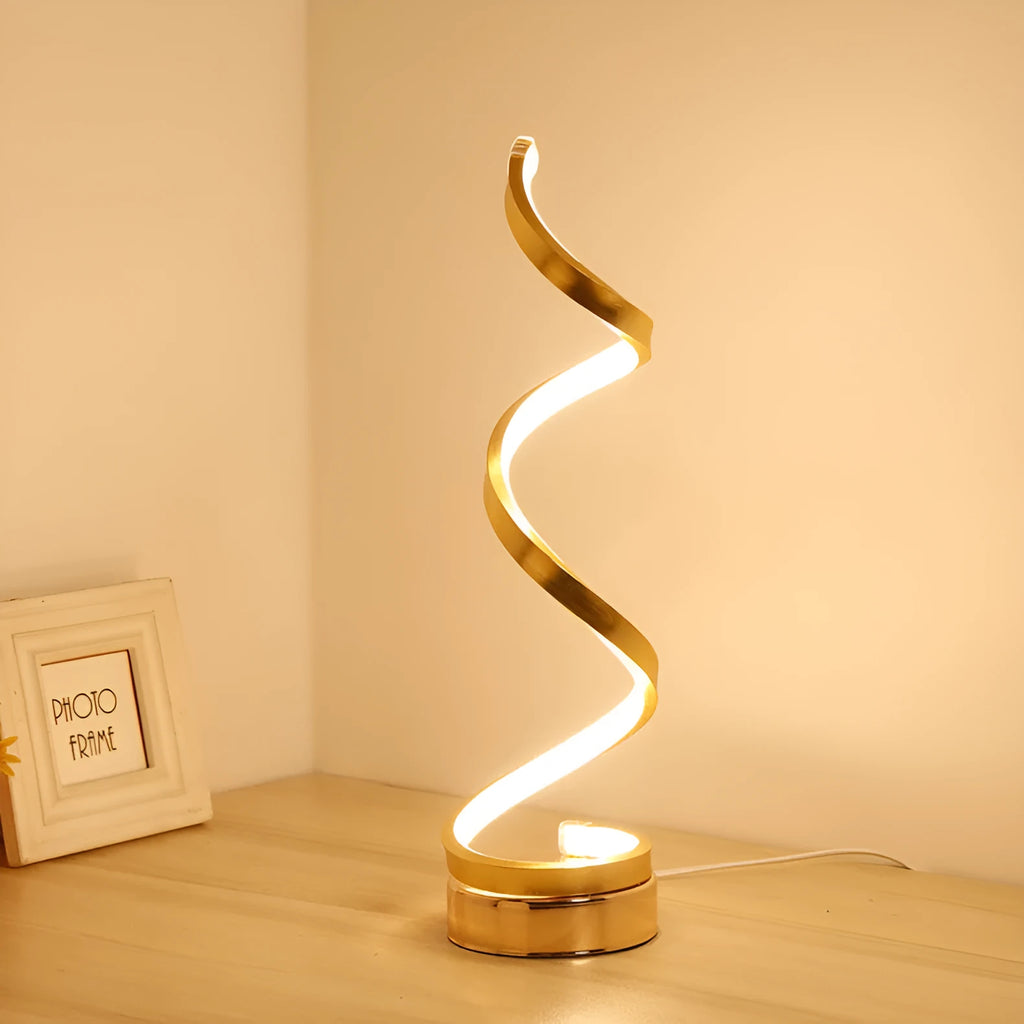 Minimalist LED table lamp with aluminium shade, metal base, tri-colour dimming, 125x450mm, black or white