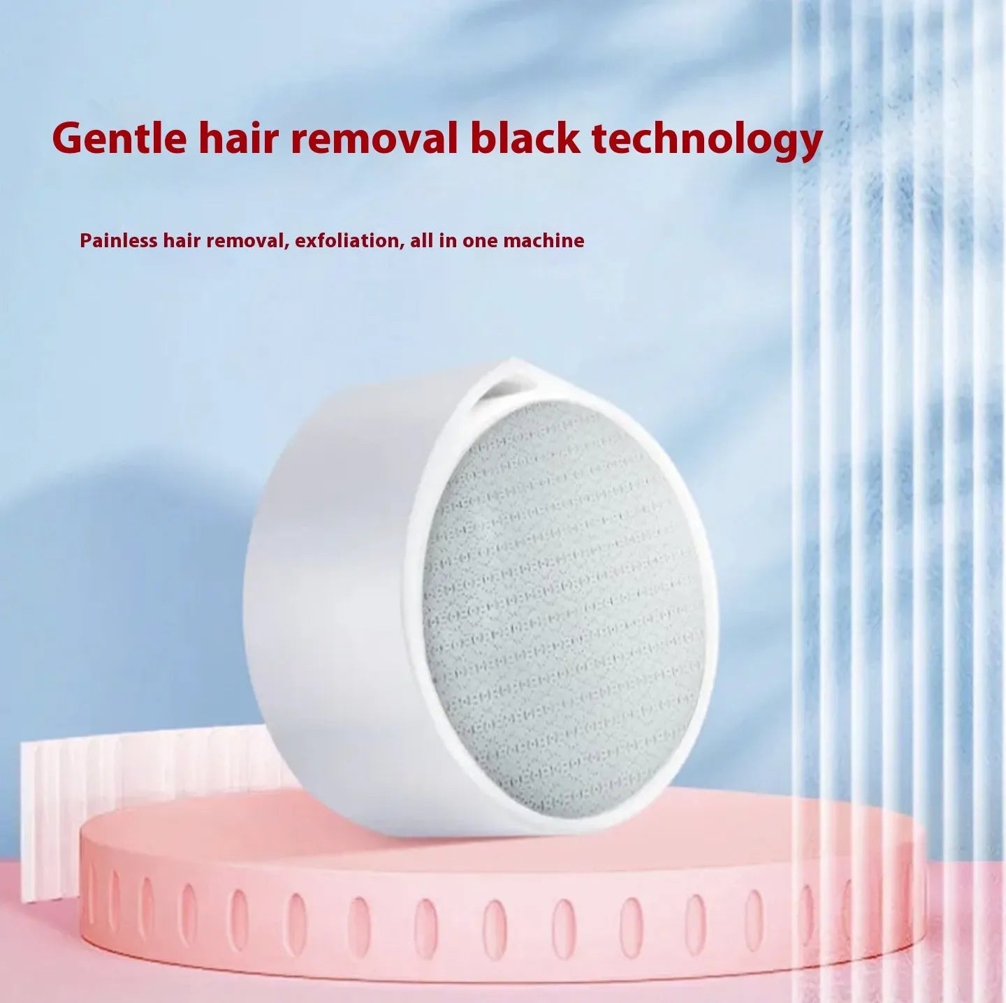 Nano glass 2-in-1 epilator and foot grinder hair removal device with plastic construction